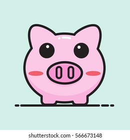 Pig bank cartoon vector design.