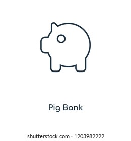 Pig Bank concept line icon. Linear Pig Bank concept outline symbol design. This simple element illustration can be used for web and mobile UI/UX.