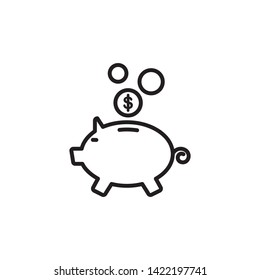 pig bank icon, logo design template