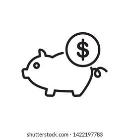 pig bank icon, logo design template