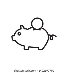 pig bank icon, logo design template