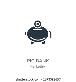 Pig bank icon vector. Trendy flat pig bank icon from marketing collection isolated on white background. Vector illustration can be used for web and mobile graphic design, logo, eps10