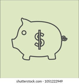 pig bank line icon