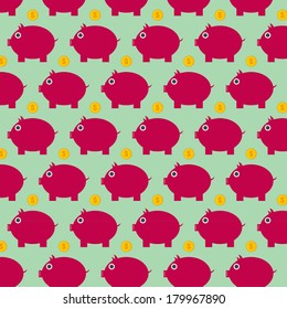 Pig bank patterns background