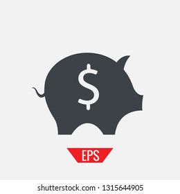Pig bank vector icon saving money