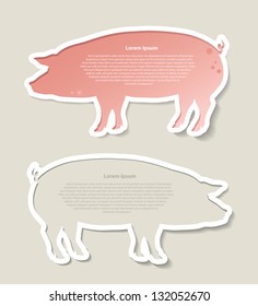 Pig banner - vector illustration