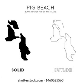 Pig Beach map. Blank vector map of the Island. Borders of Pig Beach for your infographic. Vector illustration.