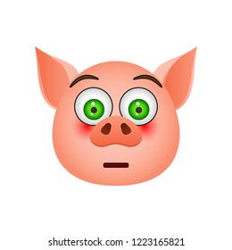 Pig in bewilderment emoji icon. Element of new year symbol icon for mobile concept and web apps. Detailed Pig in bewilderment emoji icon can be used for web and mobile