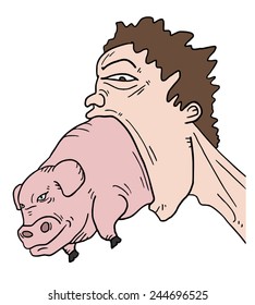 Pig and big mouth