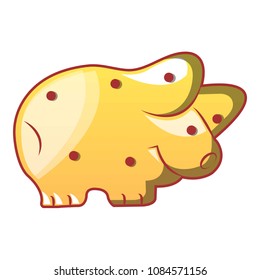 Pig biscuit icon. Cartoon of pig biscuit vector icon for web design isolated on white background