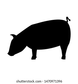 Pig black silhouette vector illustration