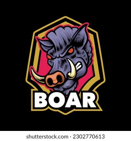 Pig boar shield logo template