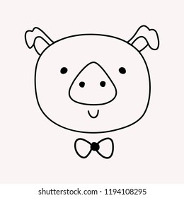 pig with a bow tie