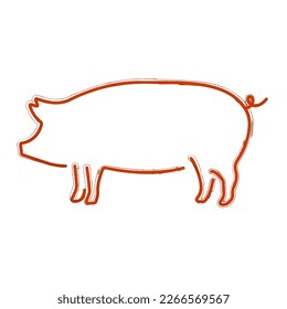 pig brush on white background, vector illustration.