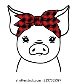 Pig with bandana svg