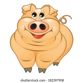 Pig Cartoon Character 