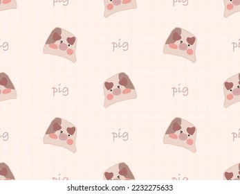 Pig cartoon character seamless pattern on pink background