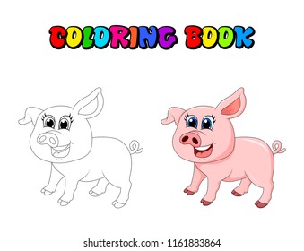 pig cartoon character vector design isolated on white background