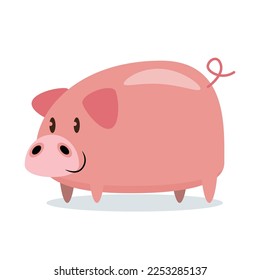 pig cartoon character vector illustration