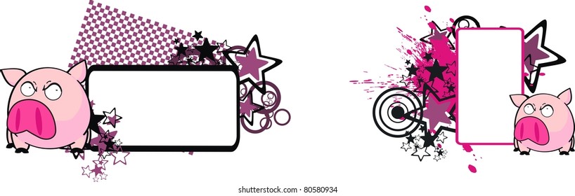 pig cartoon copyspace in vector format