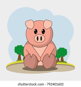 Pig cartoon design
