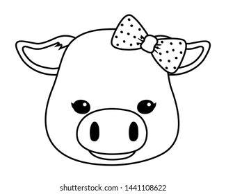 Pig cartoon design vector illustration