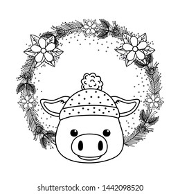 pig cartoon design vector illustrator