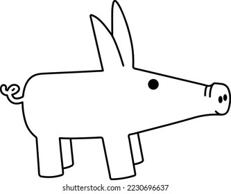 pig cartoon flat vector illustration 