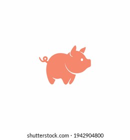 pig cartoon icon logo vector illustration