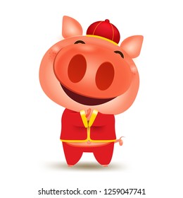 pig cartoon isolated vector elements for artwork Happy chinese new year 2019 wealthy, Zodiac sign for greetings card, Happy Chinese new year,calendar,brochure,banners,posters 