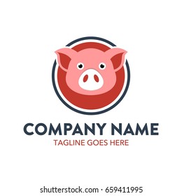 Pig Cartoon Logo Character Mascot 