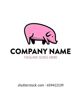 Pig Cartoon Logo Character Mascot 