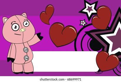 pig cartoon valentine background in vector format very easy to edit