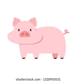 Pig cartoon vector. character design.