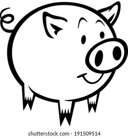 Pig cartoon vector illustration