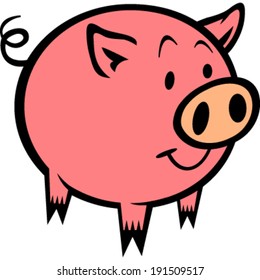Pig cartoon vector illustration