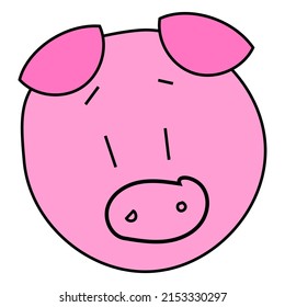 Pig cartoon vector in isolated