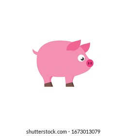 Pig cartoon vector on a white background