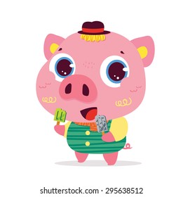 Pig cartoons character cartoon