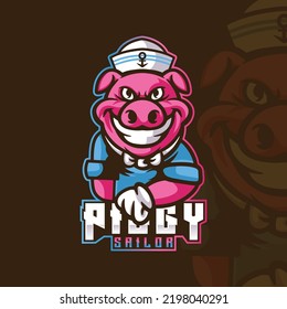 pig character logo, vector template logo.