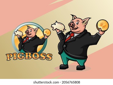 the pig character with money