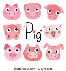 pig character vector design