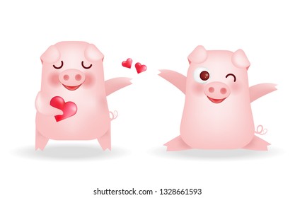 Pig character vector design
