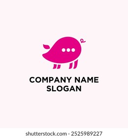 a pig with a chat bubble on its body becomes a logo