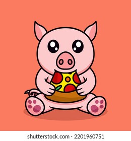 Pig And Chibi Animal Vector Illustration