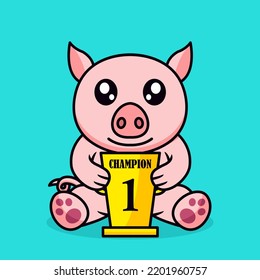 Pig And Chibi Animal Vector Illustration