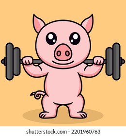 Pig And Chibi Animal Vector Illustration