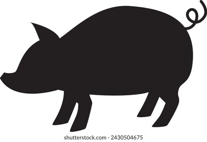 Pig, chicken and cow silhouette illustration
