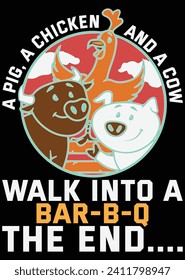 
A Pig A Chicken And A Cow Walk eps cut file for cutting machine