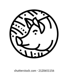 pig chinese horoscope animal line icon vector. pig chinese horoscope animal sign. isolated contour symbol black illustration